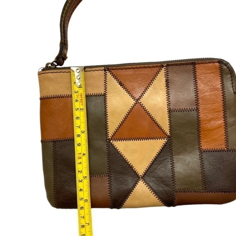 Patricia Nash Large Brown Patchwork Wristlet Bag - image 5